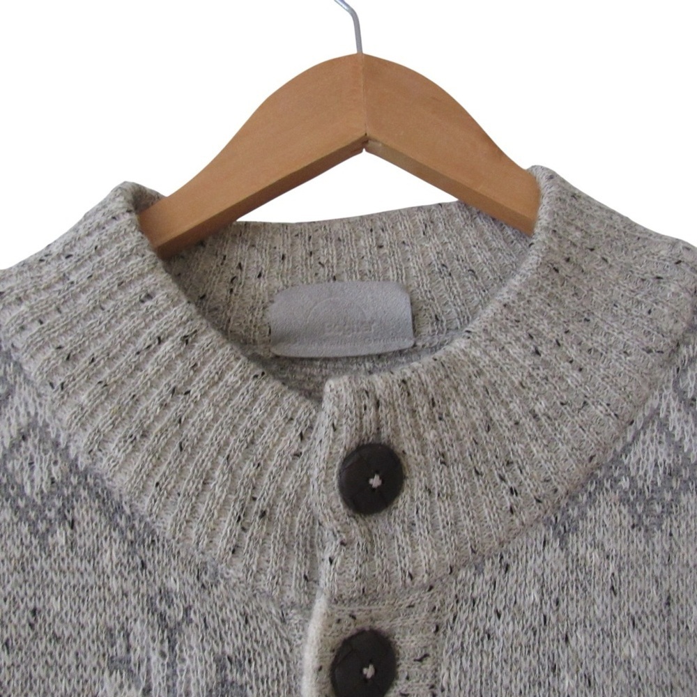 Bogner Vintage Cardigan Sweater Medium Snowflake Dogs Sled Wool Fair Isle Chunky - Picture 3 of 12
